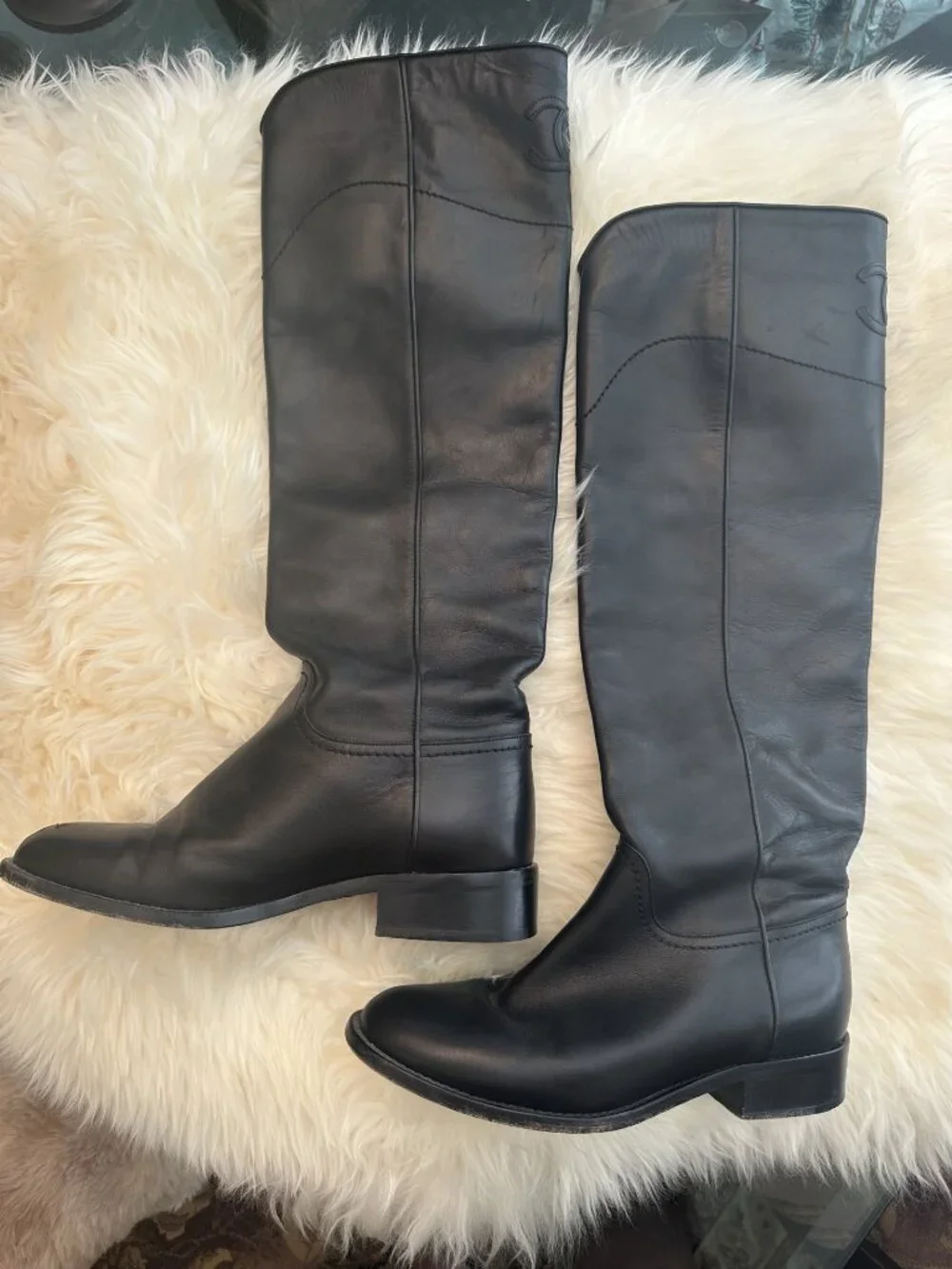 Chanel Long Boots Leather Size 37